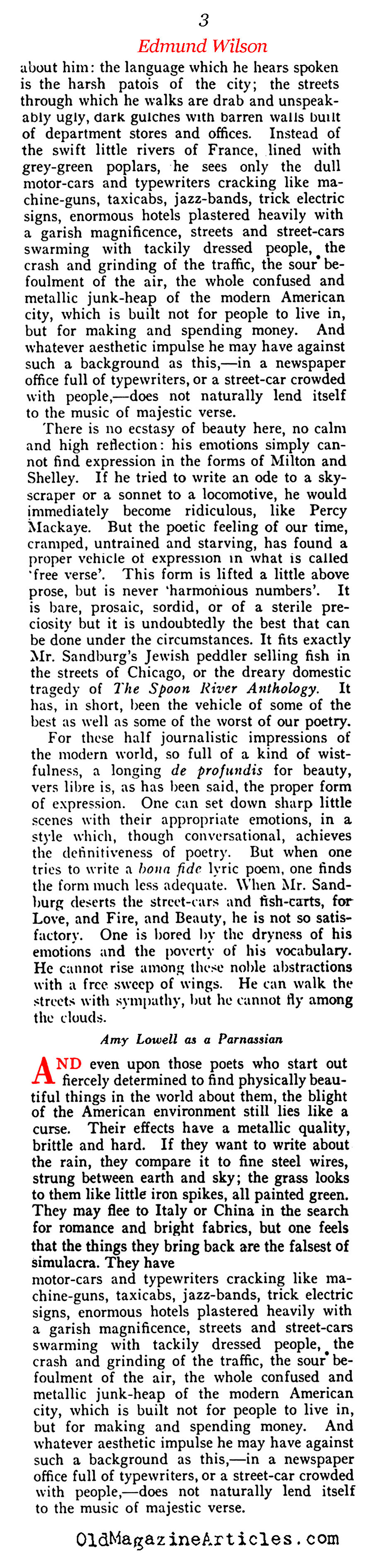 In Defense of Literary Rebels (Vanity Fair, 1920)